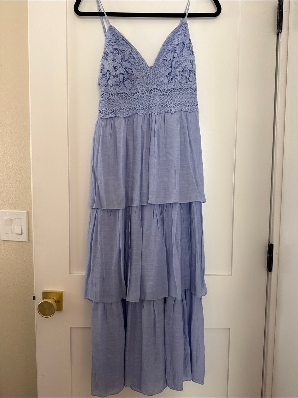 Rebellion Lavender Tiered Lace Maxi Dress